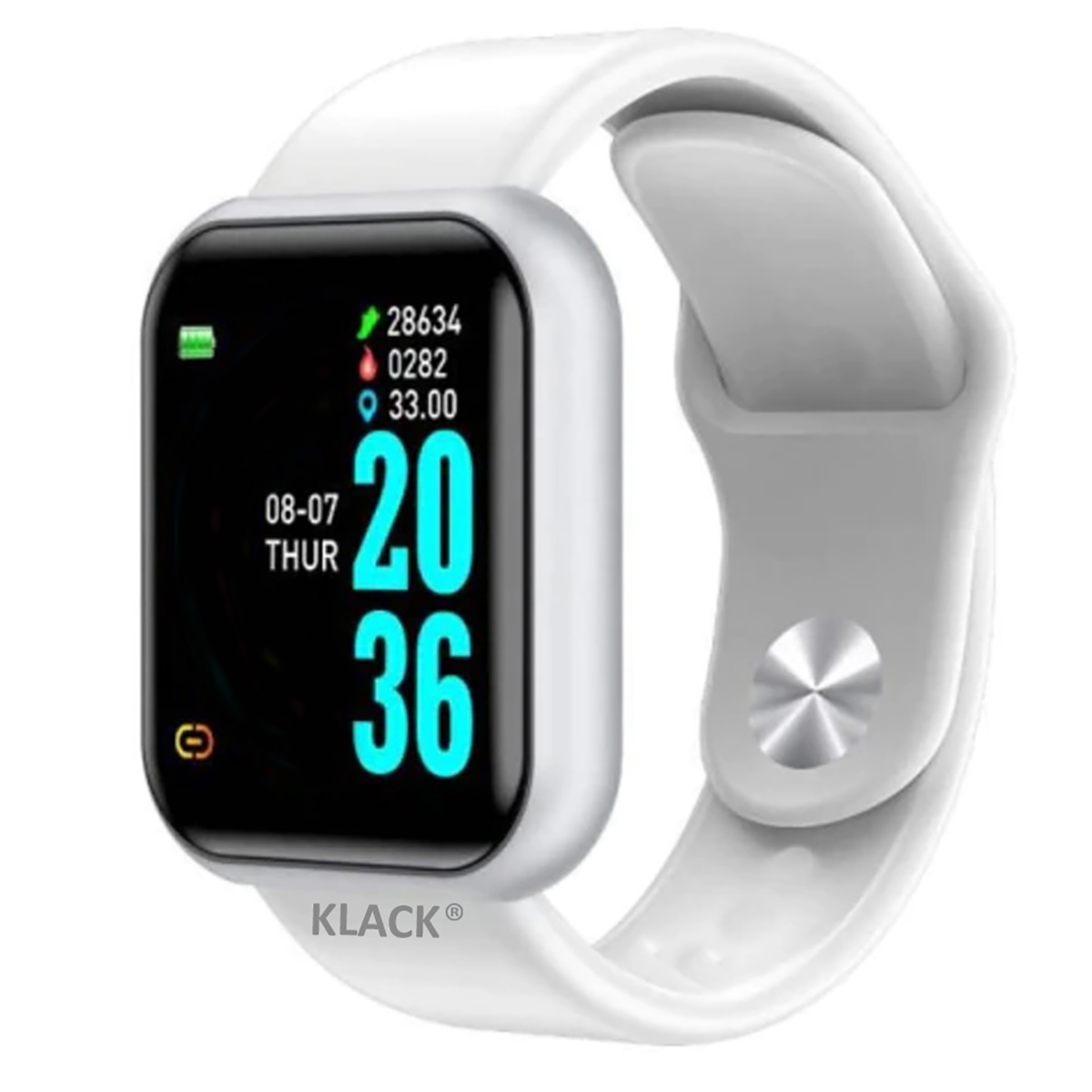 Reloj deportivo - L8K SMARTWATCH KLACK, compatible con Iphone Huawei Samsung Xiaomi Blanco, 1,3 "