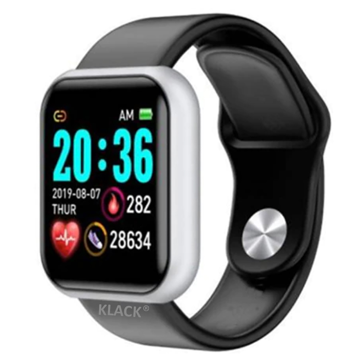 Smartwatch - L8K KLACK, Reloj Inteligente Deportivo compatible con Iphone Huawei Samsung Xiaomi Universal Negro Gris