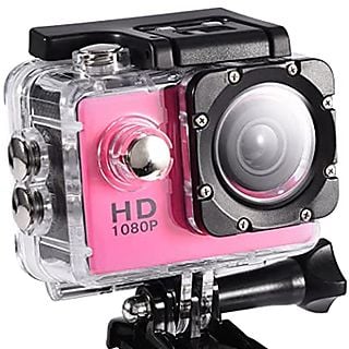 Cámara deportiva GOKPRO - KLACK, Rosa, Bluetooth 5.0 de Acción Full HD 1080p Resistente al Agua HDMI Soporte de Tarjeta hasta 32 GB Grabación en AVI Ciclismo Esquí Snow Surf l