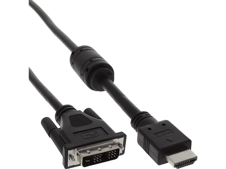 INLINE InLine® HDMI-DVI Adapterkabel, 19pol Stecker auf 18+1 Stecker, mit zu HDMI | HDMI Kabel & Zubehör