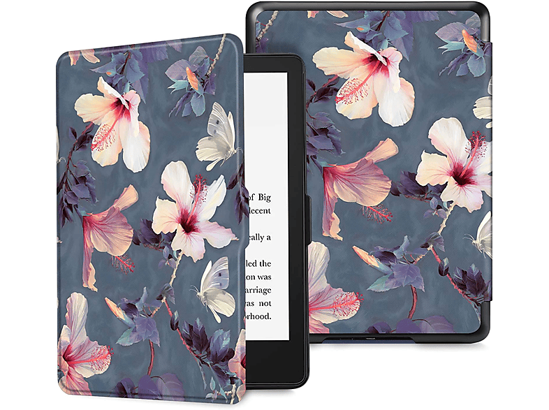 Hülle Tablethülle für Bookcover Blühender FINTIE Polycarbonat, Hibiskus Kindle