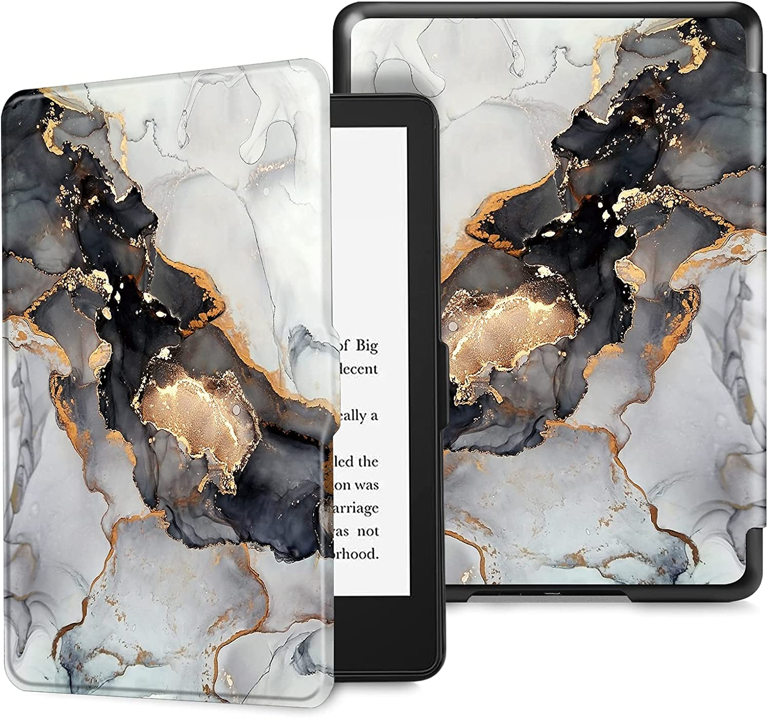 Bookcover für FINTIE Marble Polycarbonat, Cloudy Kindle Hülle Tablethülle