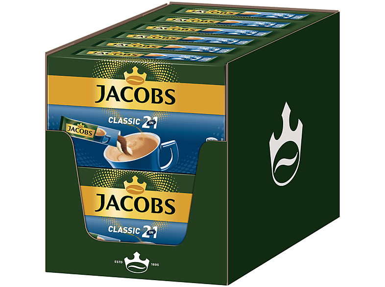 JACOBS 2in1 Classic 12 x Sticks 10 Getränke Wasser auflösen) (In heißem Instantkaffee