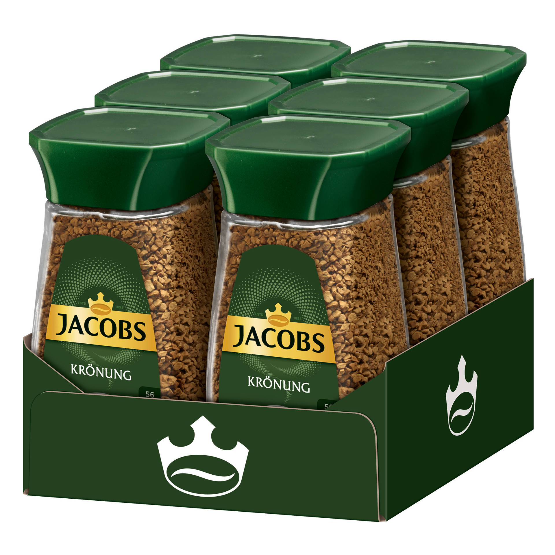 100 x Kaffee heißem JACOBS (In Gläser g Wasser 6 Krönung löslicher auflösen)