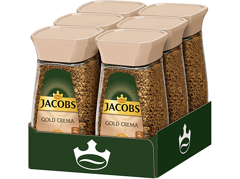JACOBS Gold Crema 6 x auflösen) g Wasser heißem 200 Kaffee löslicher (In Gläser