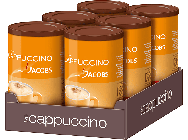 JACOBS Typ Cappuccino 6 x 400 g Dosen Instantkaffee (In heißem Wasser