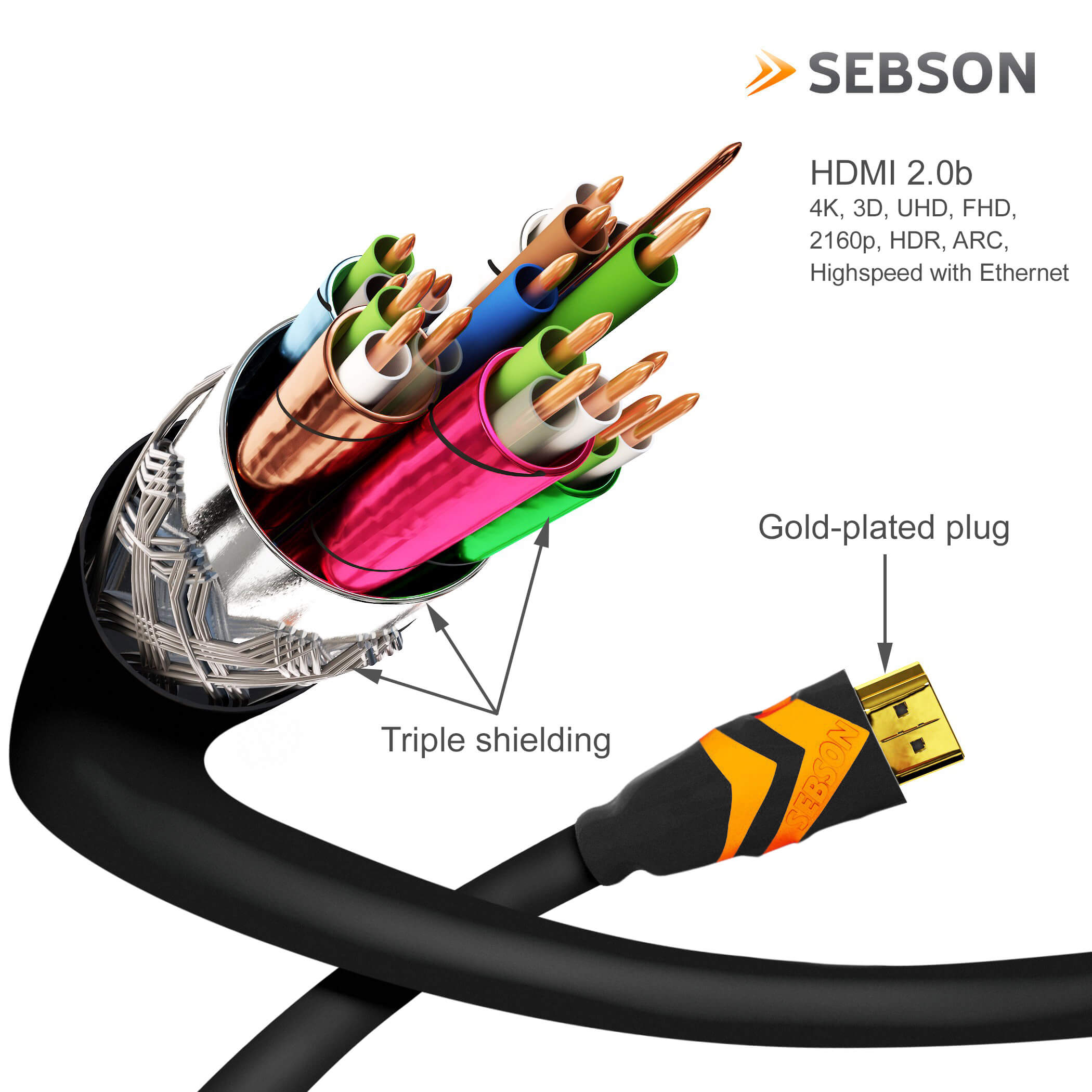 SEBSON HDMI_10M_A Kabel HDMI