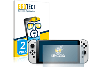 BROTECT 2x klare Schutzfolie(für Nintendo Switch  OLED-Modell)