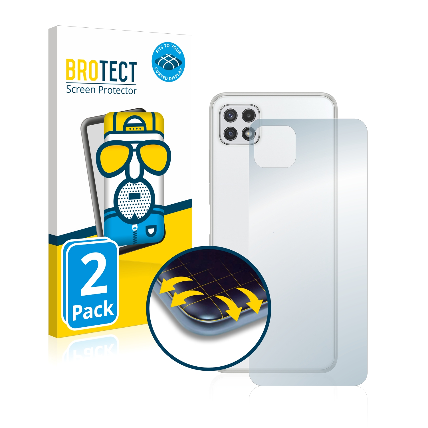 BROTECT 2x Flex A22 Full-Cover Samsung Curved 3D Schutzfolie(für matt Galaxy 5G)