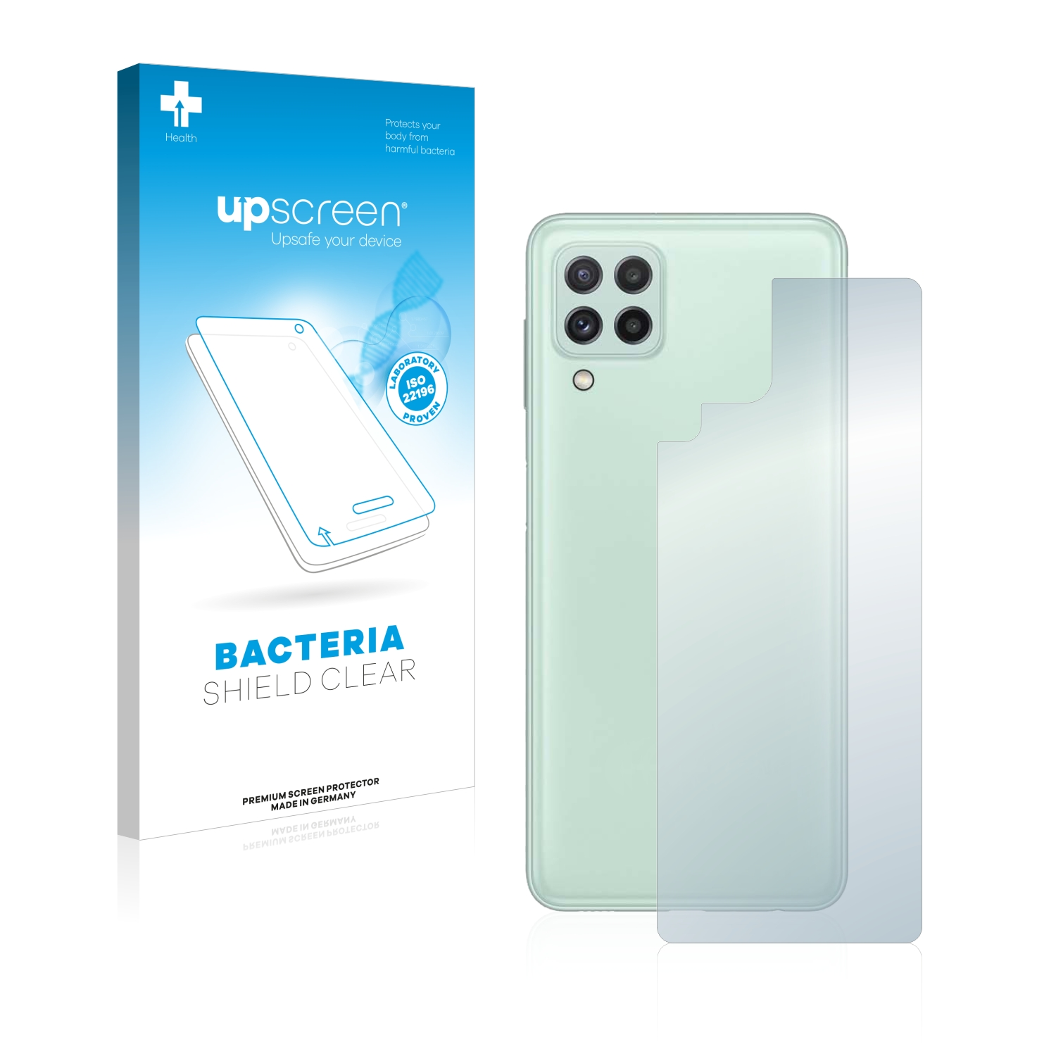 UPSCREEN antibakteriell klare (Rückseite)) Schutzfolie(für Samsung 4G Galaxy A22