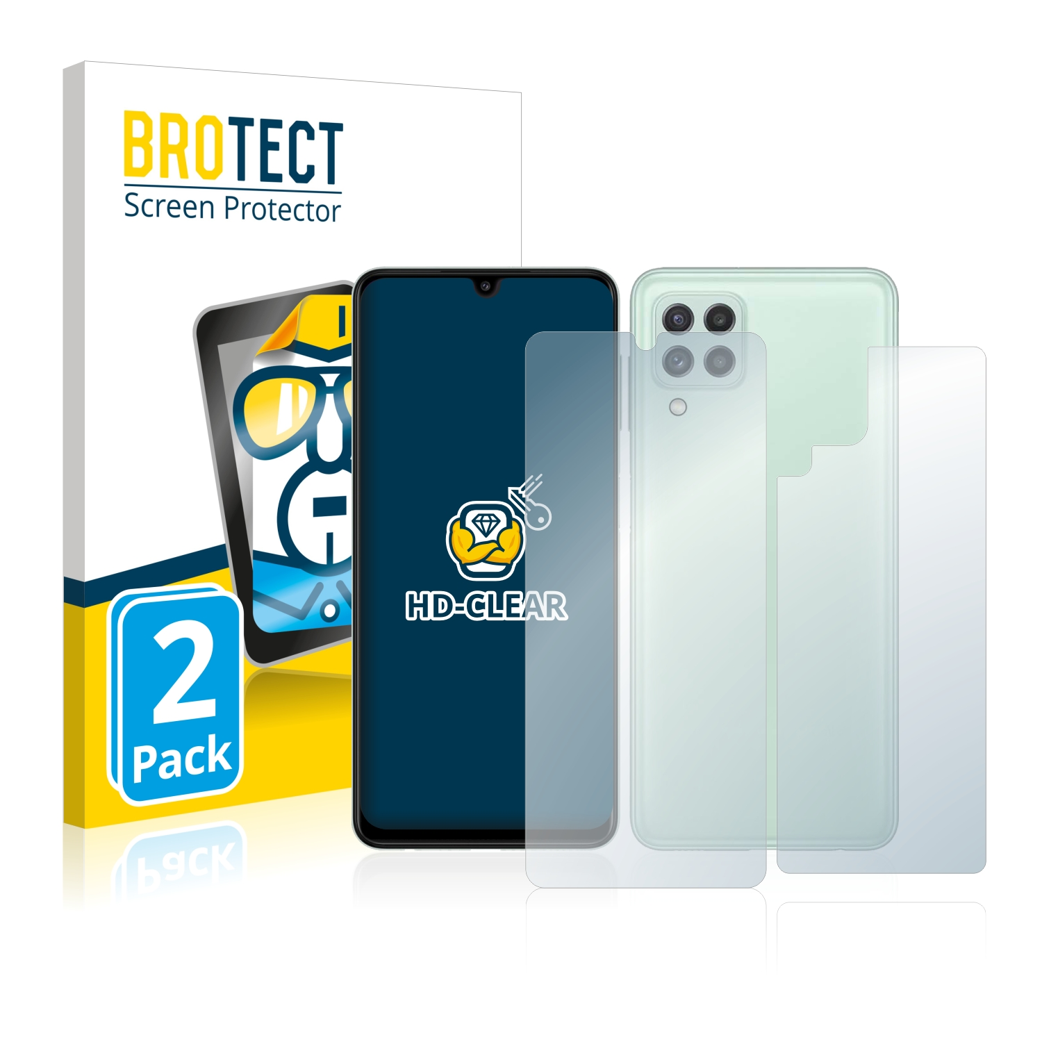+ Schutzfolie(für BROTECT 2x A22 Rückseite)) 4G Galaxy klare (Vorder Samsung