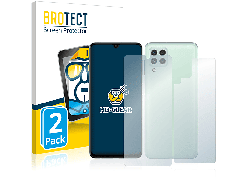 BROTECT 2x klare Schutzfolie(für Samsung Galaxy A22 4G (Vorder + Rückseite))