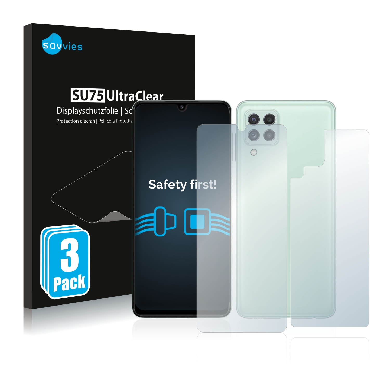 Galaxy 6x SAVVIES (Vorder Schutzfolie(für A22 klare Samsung + 4G Rückseite))