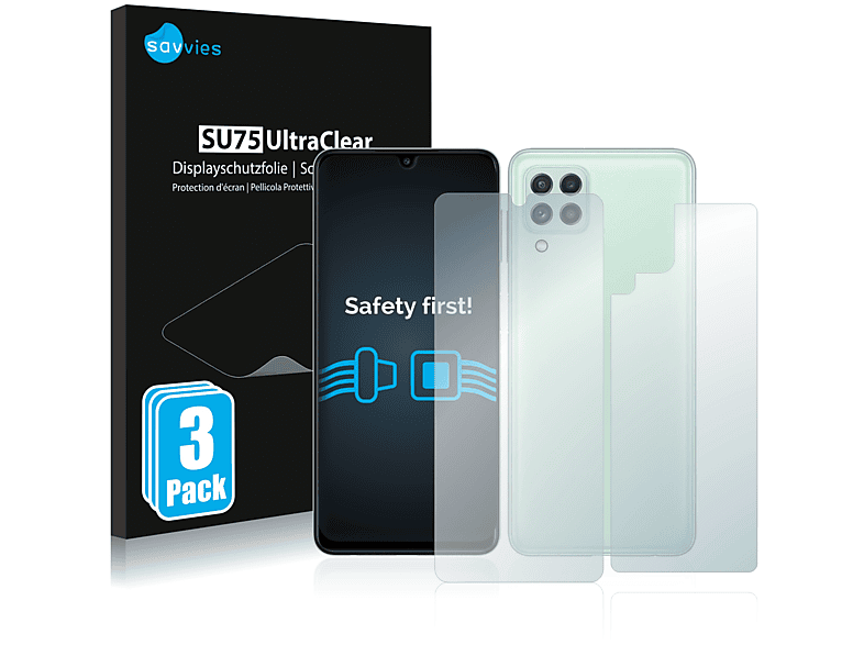 SAVVIES 6x klare Schutzfolie(für Rückseite)) A22 (Vorder 4G Samsung Galaxy 