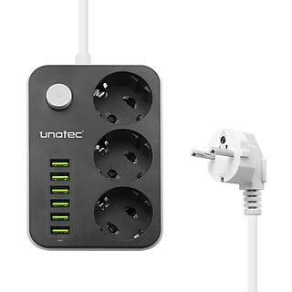 Hogar - UNOTEC REGLETA CON 3 ENCHUFES Y 6 USB