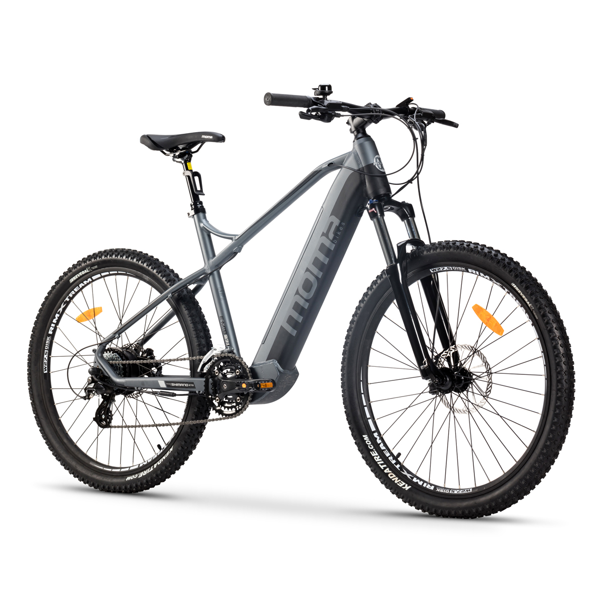 - Moma Bikes,EMTB-27.5 ",Susp.Del. SHIMANO 24V Frenos Hydraulicos Bat.Ion Litio 48V 13Ah(L-XL) MOMABIKES, 250 W, 25 km/hkm/h, Gris