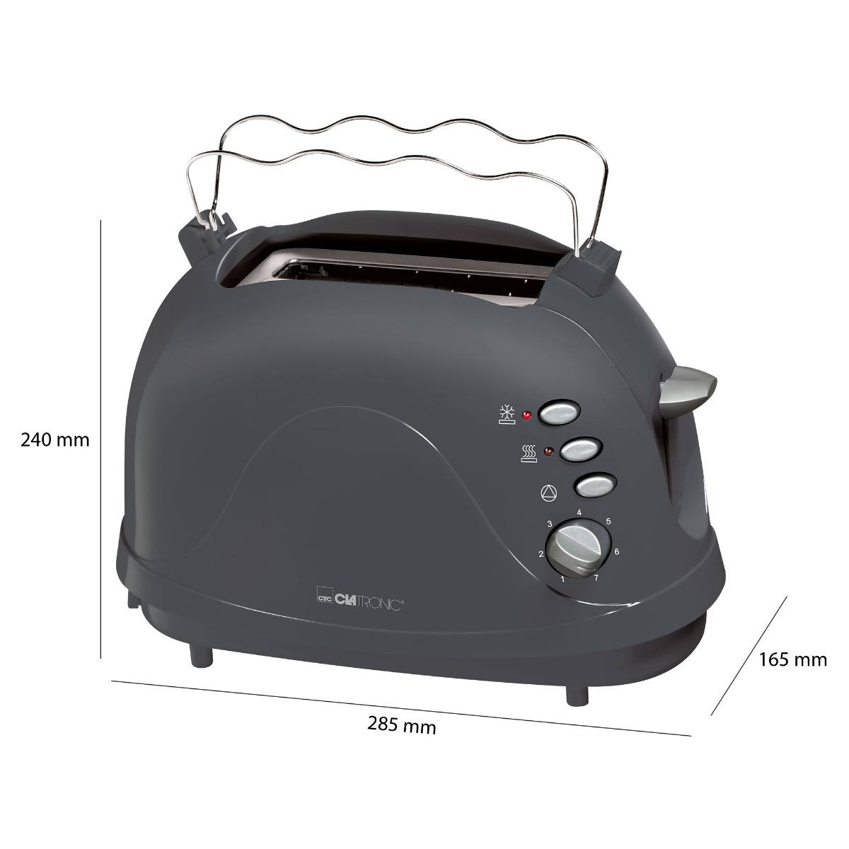 CLATRONIC TA 3565 Toaster Schlitze: Watt, (700 Grau 2)