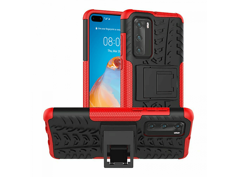 CASEONLINE Stoßfest 2i1, Backcover, Huawei, P40, Rot