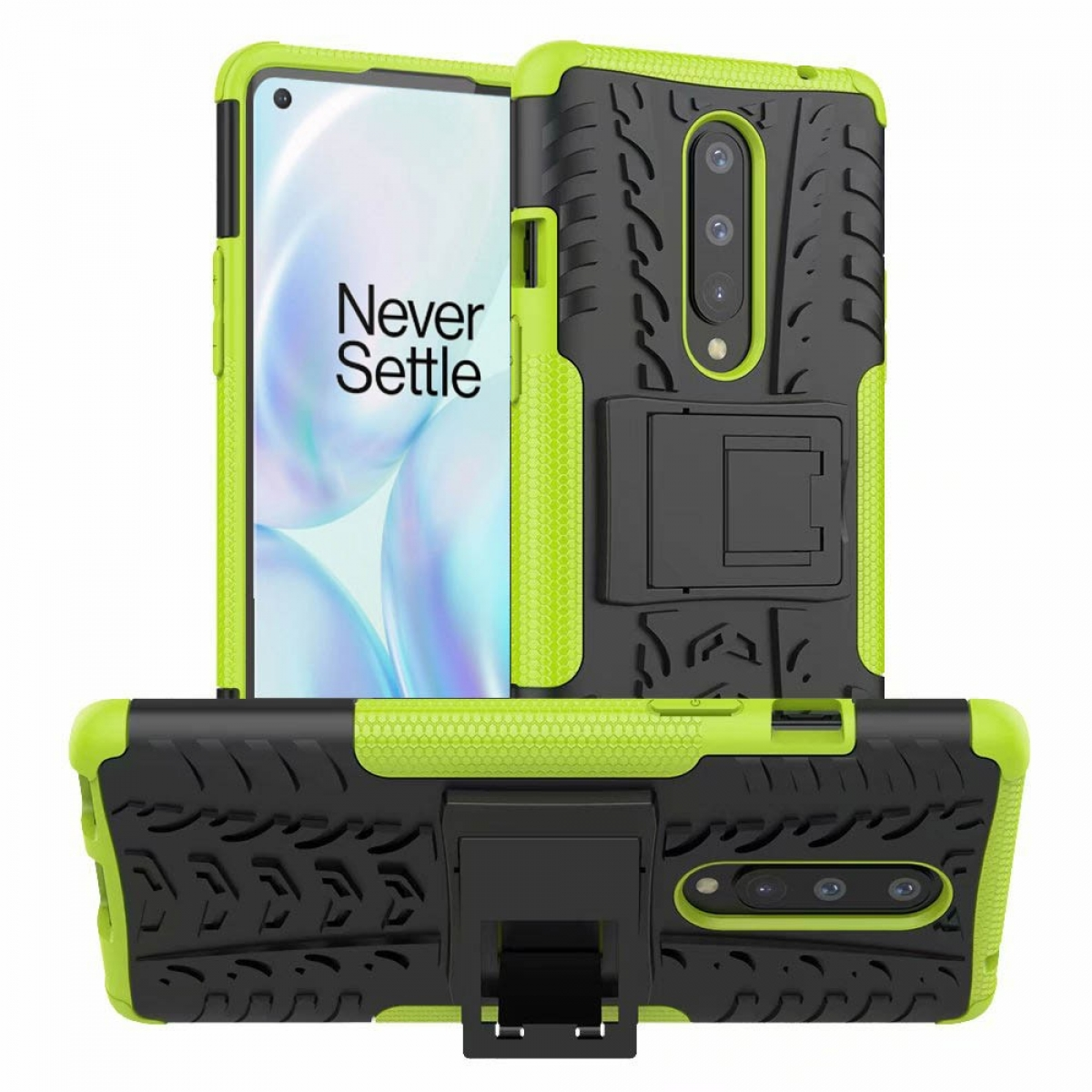 OnePlus, 2i1, Stoßfest Backcover, 8, Grün CASEONLINE