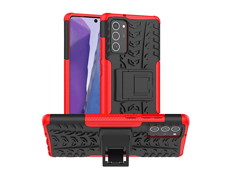 CASEONLINE Stoßfest 2i1, Rot Backcover, 20, Samsung, Galaxy Note