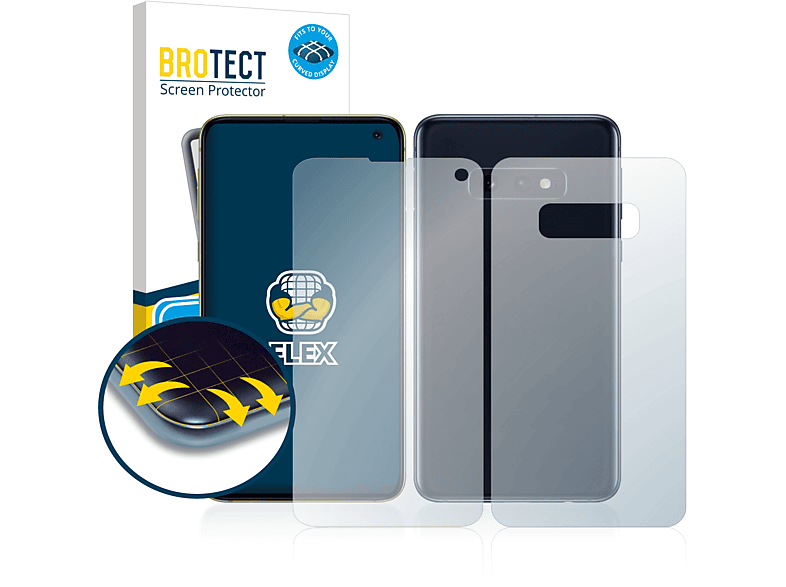 BROTECT 2x Flex Full-Cover 3D Curved Schutzfolie(für Samsung Galaxy S10e)