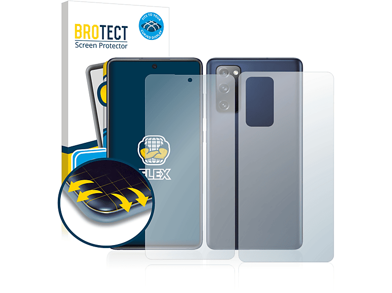 BROTECT 2x Flex Full-Cover 3D FE) Curved Schutzfolie(für Samsung Galaxy S20
