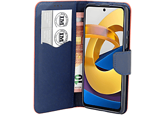 COFI Buch Tasche, Bookcover, Xiaomi, REDMI NOTE 11 5G, Rot-Blau