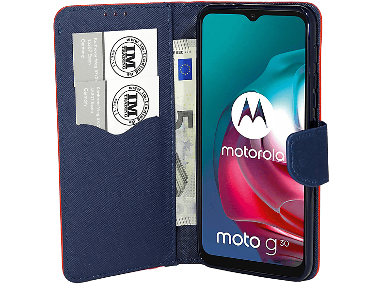 Bookcover, Motorola, COFI Rot-Blau Tasche, G30, Buch MOTO
