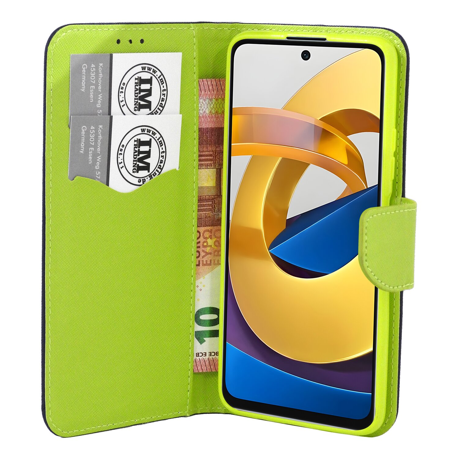 11 Xiaomi, Tasche, REDMI 5G, Blau-Grün NOTE COFI Bookcover, Buch
