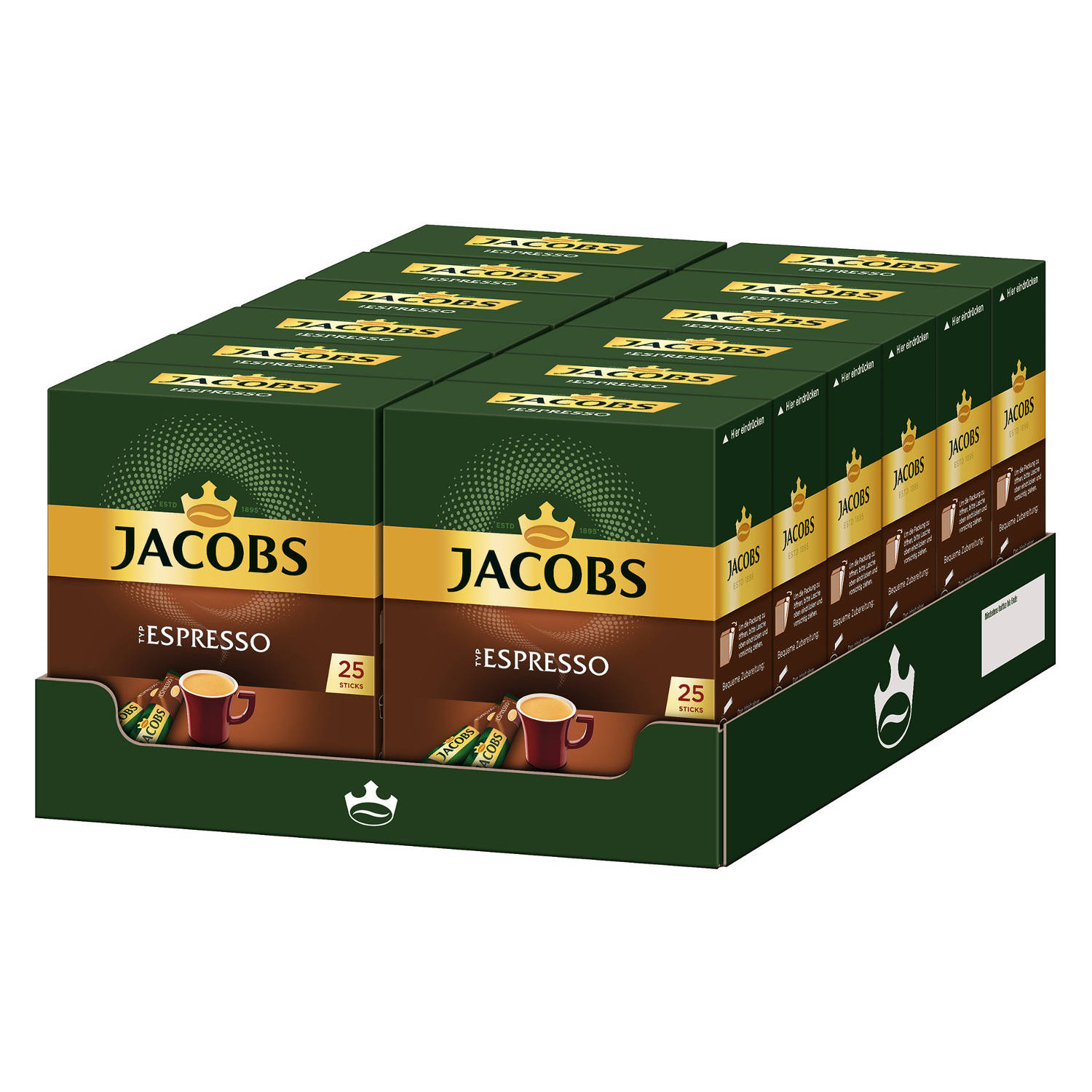 x löslicher Sticks Typ 12 auflösen) Getränke heißem JACOBS (In Wasser Kaffee Espresso 25