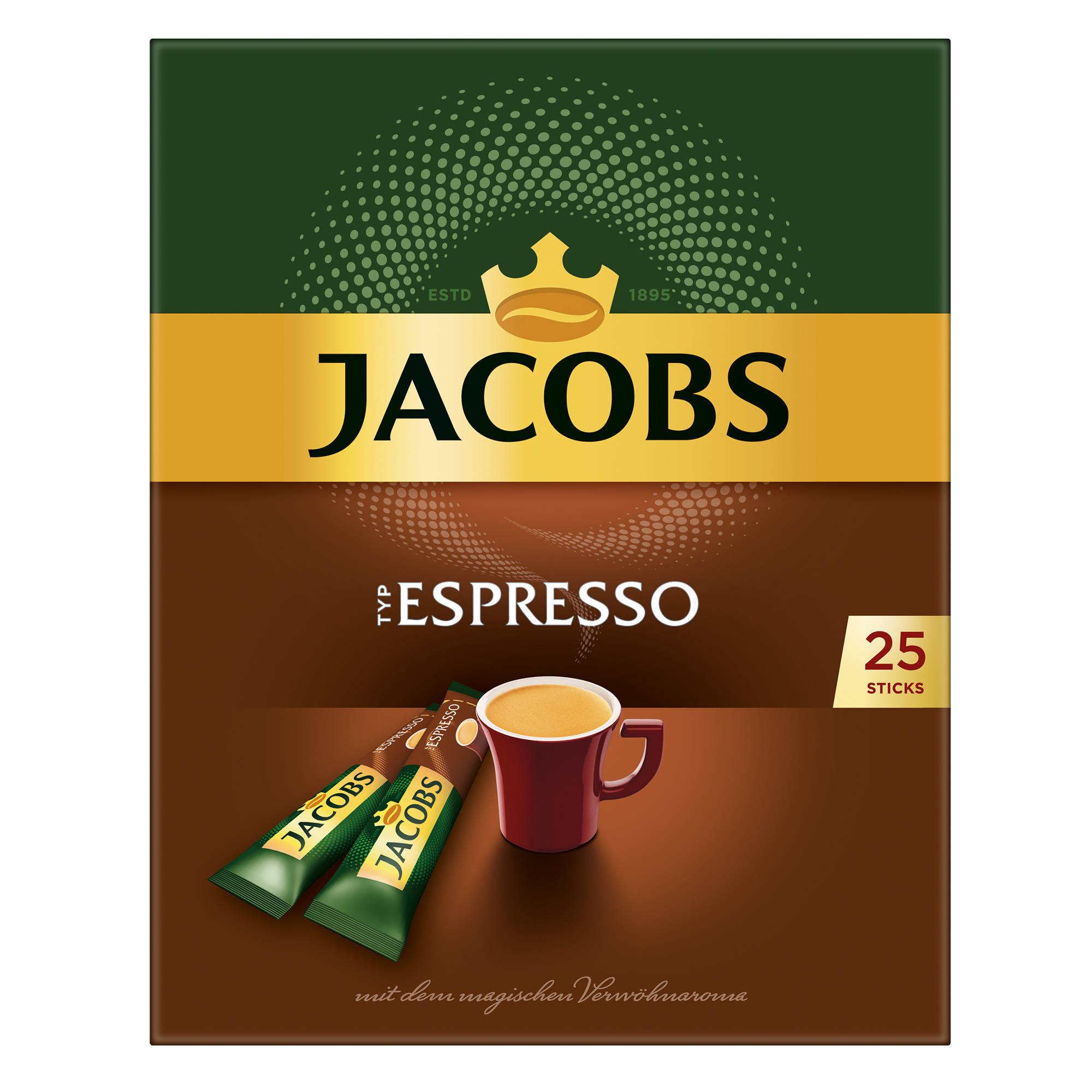 löslicher Getränke (In 12 x Espresso Typ Wasser Kaffee heißem Sticks JACOBS 25 auflösen)