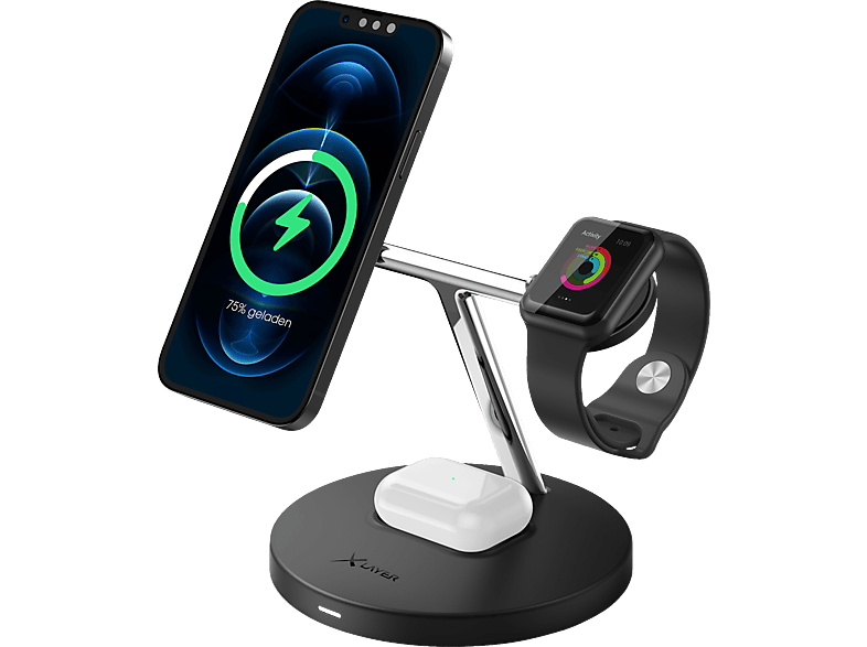 XLAYER Pro 3 in 1 Induktive Ladestation Apple, Schwarz