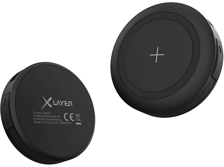 brandneu authentisch XLAYER Colour Line Wireless Charger Induktive Universal, Schwarz Ladestation Ladepad 5W