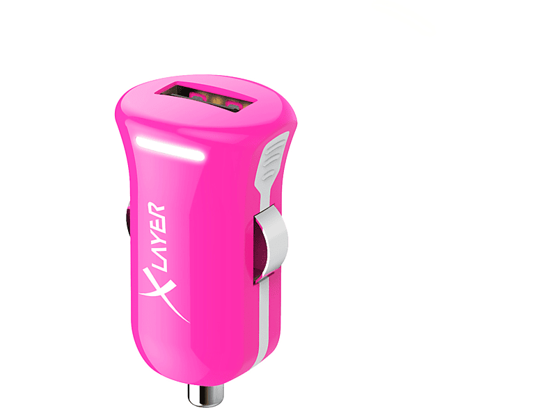 XLAYER Colour Line 5 Universal, KFZ Pink Ladegerät Volt, 2.4A
