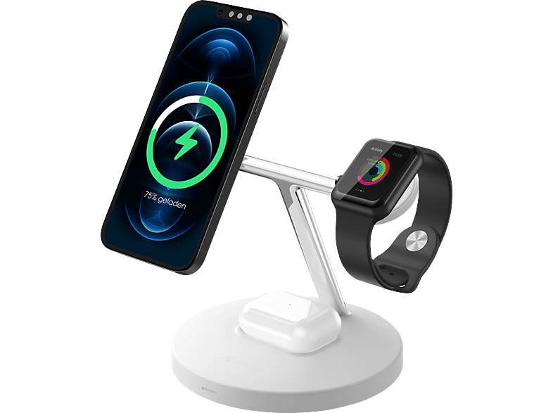XLAYER Pro 3 in 1 USB Induktive Ladestation Apple, Weiß SATURN