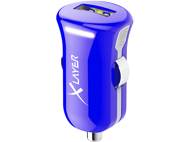 XLAYER Colour Line 2.4A Ladegerät Universal, 5 KFZ Blau Volt