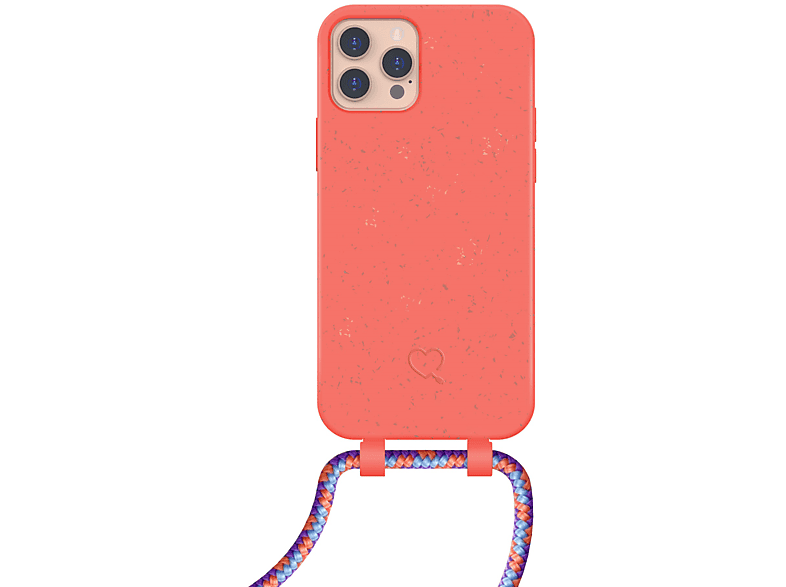 iPhone LottaPower Apple, Coral/Rose 12/Pro, Umhängetasche, XLAYER Handy-Kette, Bio