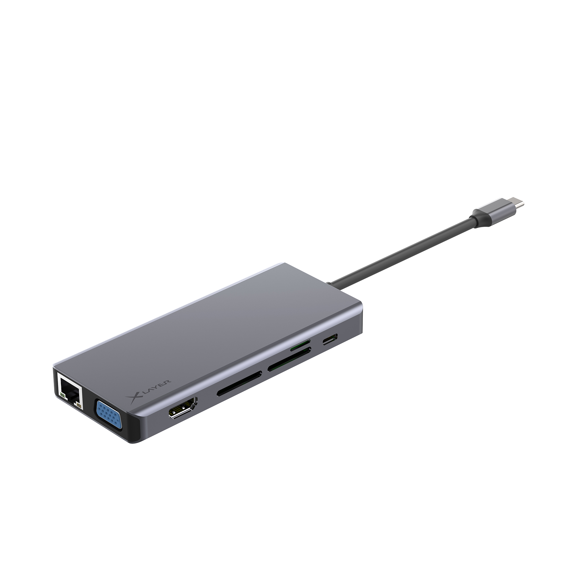 13 1, XLAYER Hub, Grau USB-C in