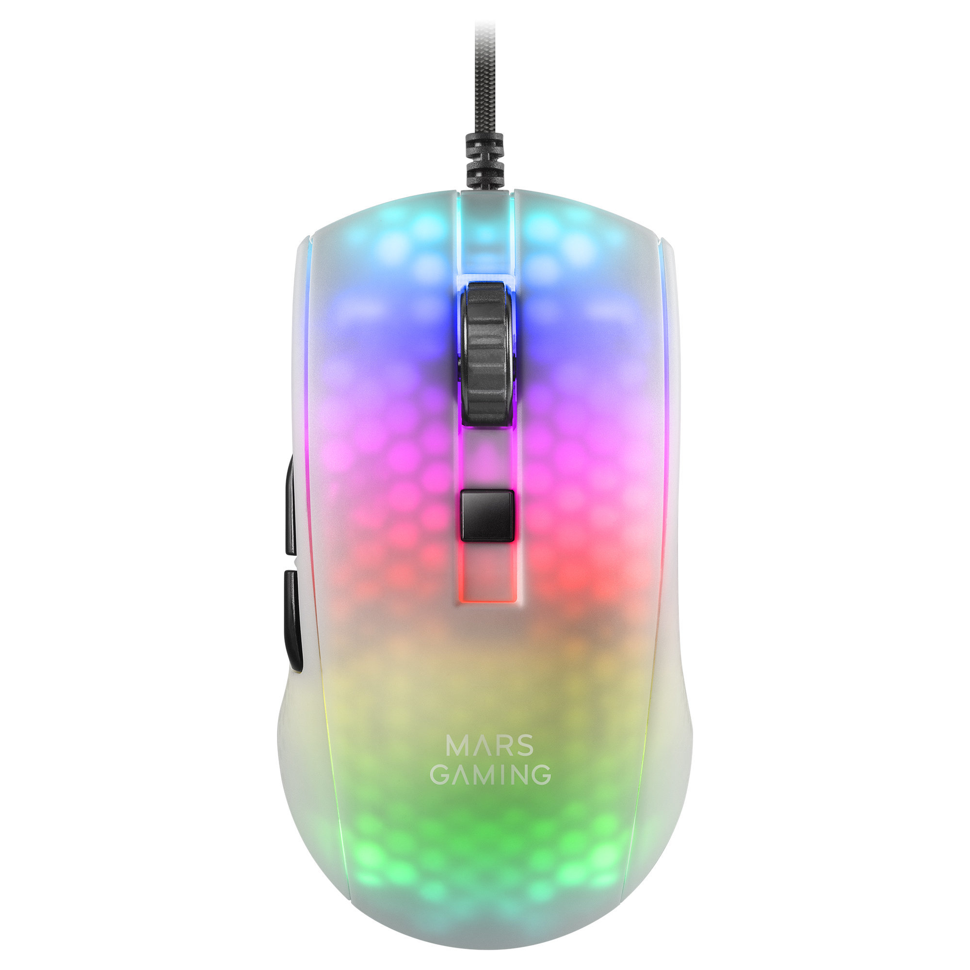 Ratón gaming - MMRW MARS GAMING, Wired, 12800 pppppp, Blanco