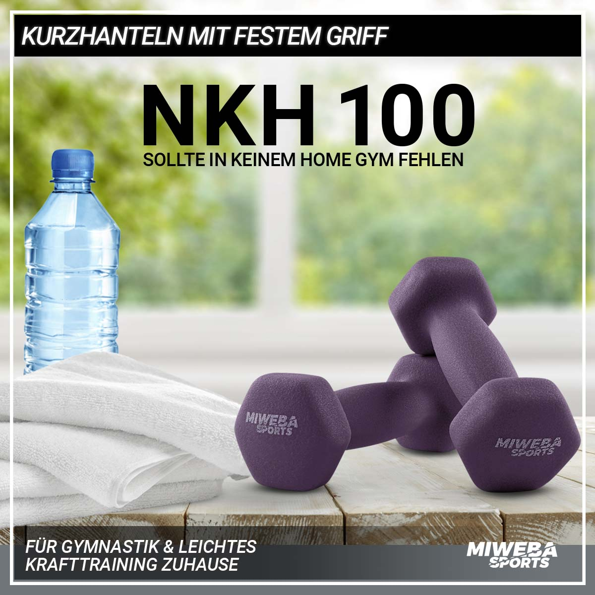 Lila Kurzhantel, SPORTS NKH100 Gymnastikhanteln Set 2er MIWEBA