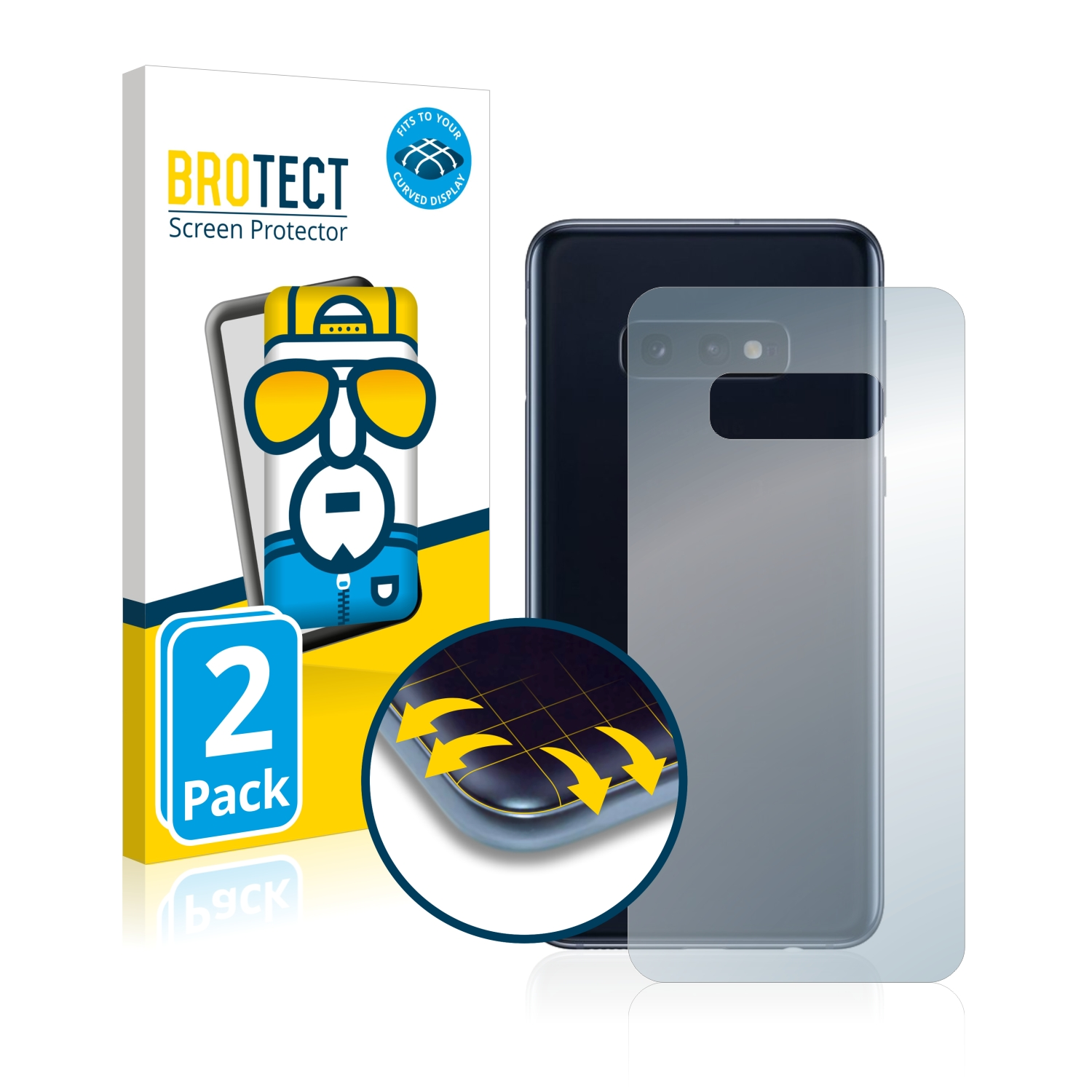 BROTECT 2x Flex Full-Cover Galaxy Curved Samsung S10e) 3D Schutzfolie(für