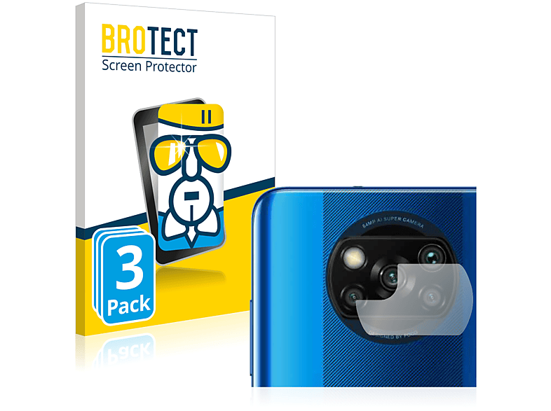 BROTECT 3x Airglass klare Schutzfolie(für Xiaomi Poco X3 Pro)