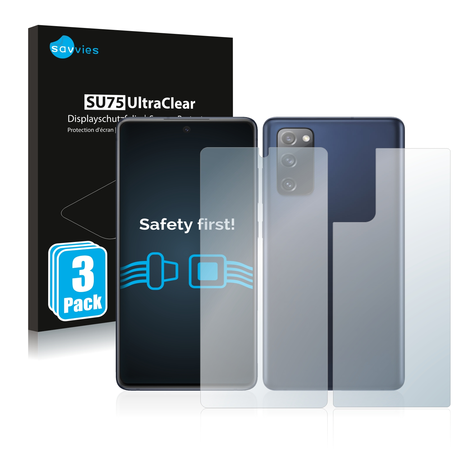SAVVIES 6x klare Galaxy (Vorder Rückseite)) Samsung S20 Schutzfolie(für FE 