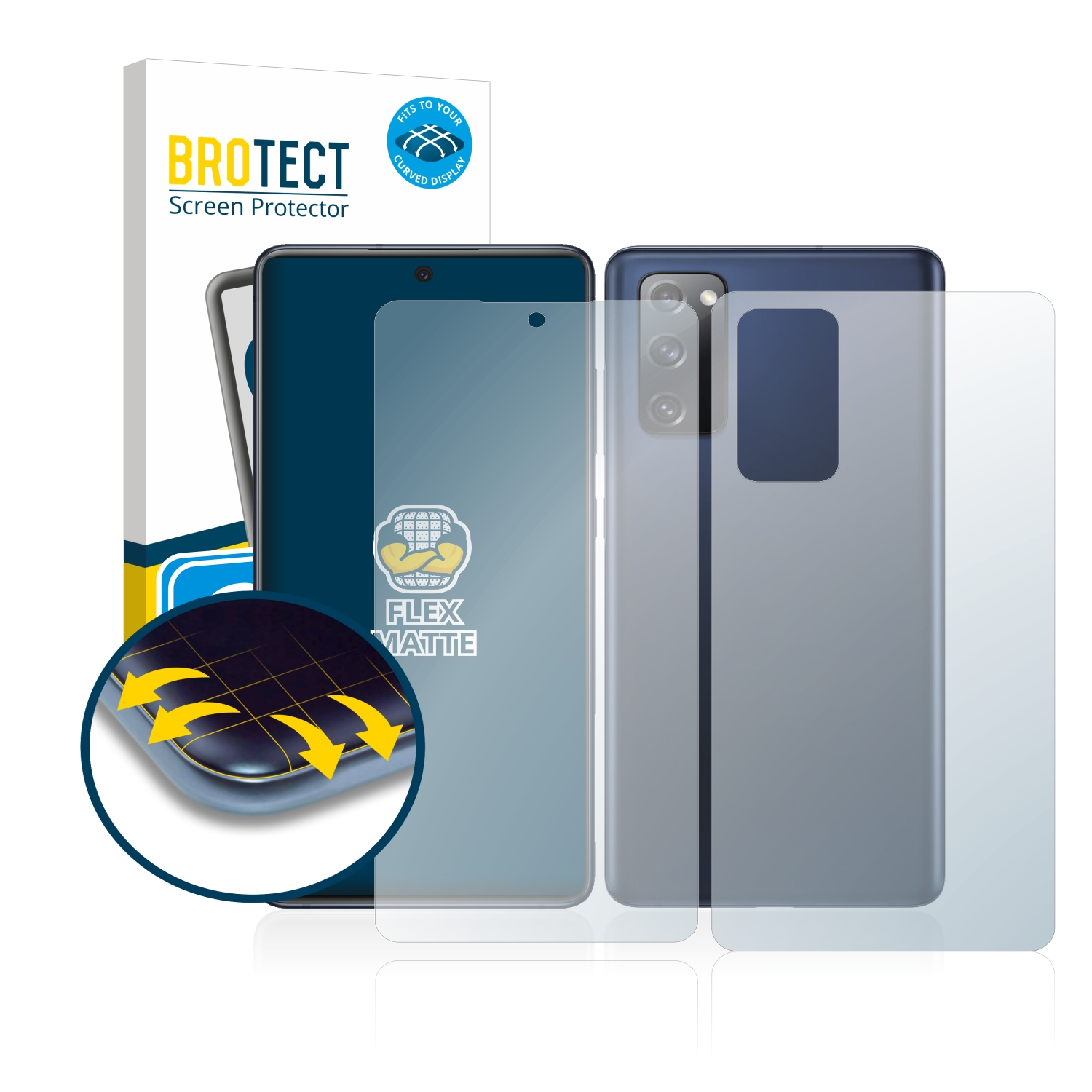 BROTECT 2x Flex matt 5G) FE Galaxy Full-Cover 3D Samsung Schutzfolie(für Curved S20