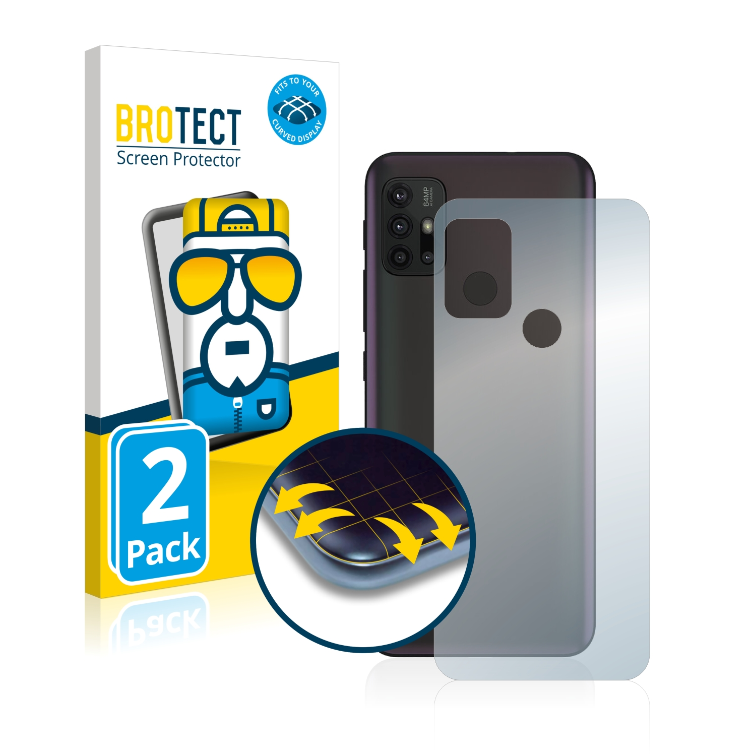 BROTECT 2x Flex Motorola 3D Moto Curved Full-Cover Schutzfolie(für G30)