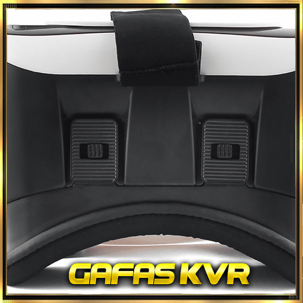 Auriculares VR con controles deslizantes de ajuste y el texto 'GAFAS KVR'.