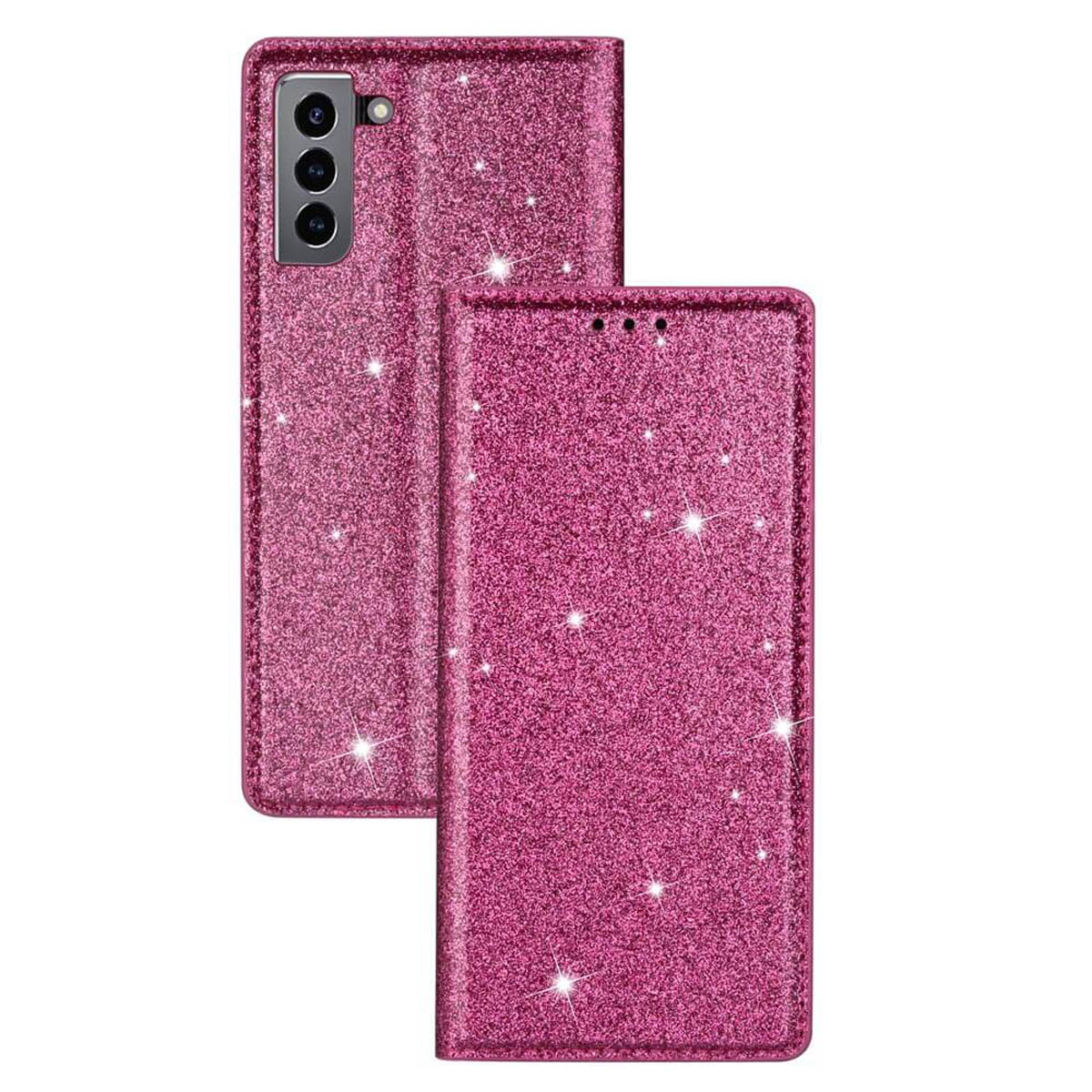 CASEONLINE Glitter, Pink S22, Samsung, Galaxy Bookcover