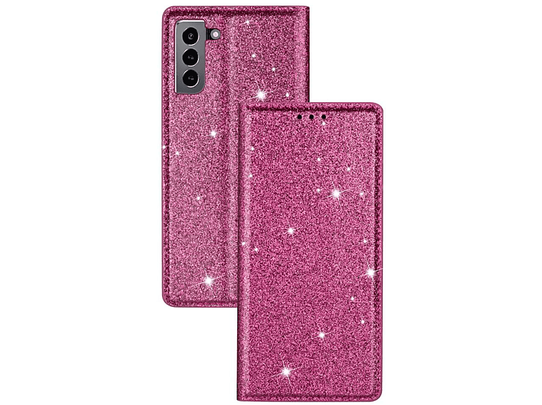 CASEONLINE Glitter, Pink S22, Samsung, Galaxy Bookcover