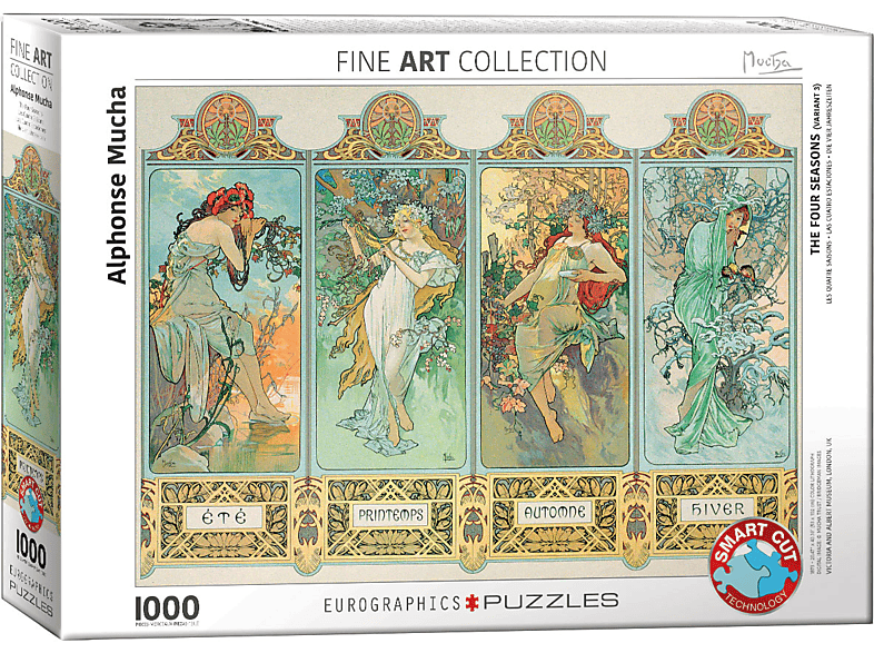 1000 Teile Puzzle - Alphonse Mucha - Die vier Jahreszeiten