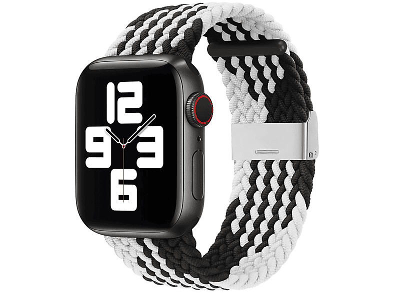 Stoffarmband Apple, / 7/6/5/4/3/2 / Weiß Watch 41mm Smartband, SE, 40mm 38mm, Schwarz COFI